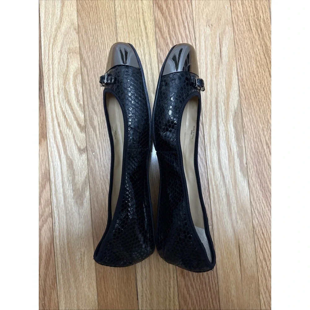 Diane Von Furstenberg Women's Snake Print Buckle Ballet Flats Size 10‎